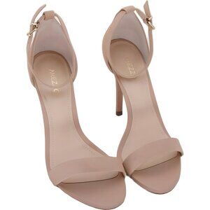 Arezzo Isabelli Sand Nubuck Ankle Strap Stiletto Heels Cream US 7M